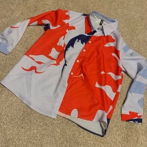 STYLEWE Red and Blue Casual Men's Shirt